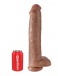 King Cock - 仿真假阳具连睾丸 15'' - 焦糖色 照片-5