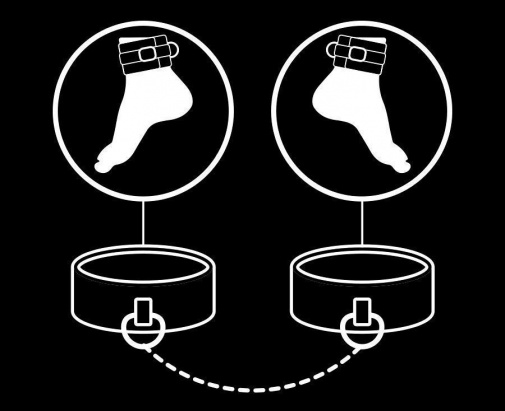 Fetish Submissive - Vegan Leather Ankle Cuffs - Black photo
