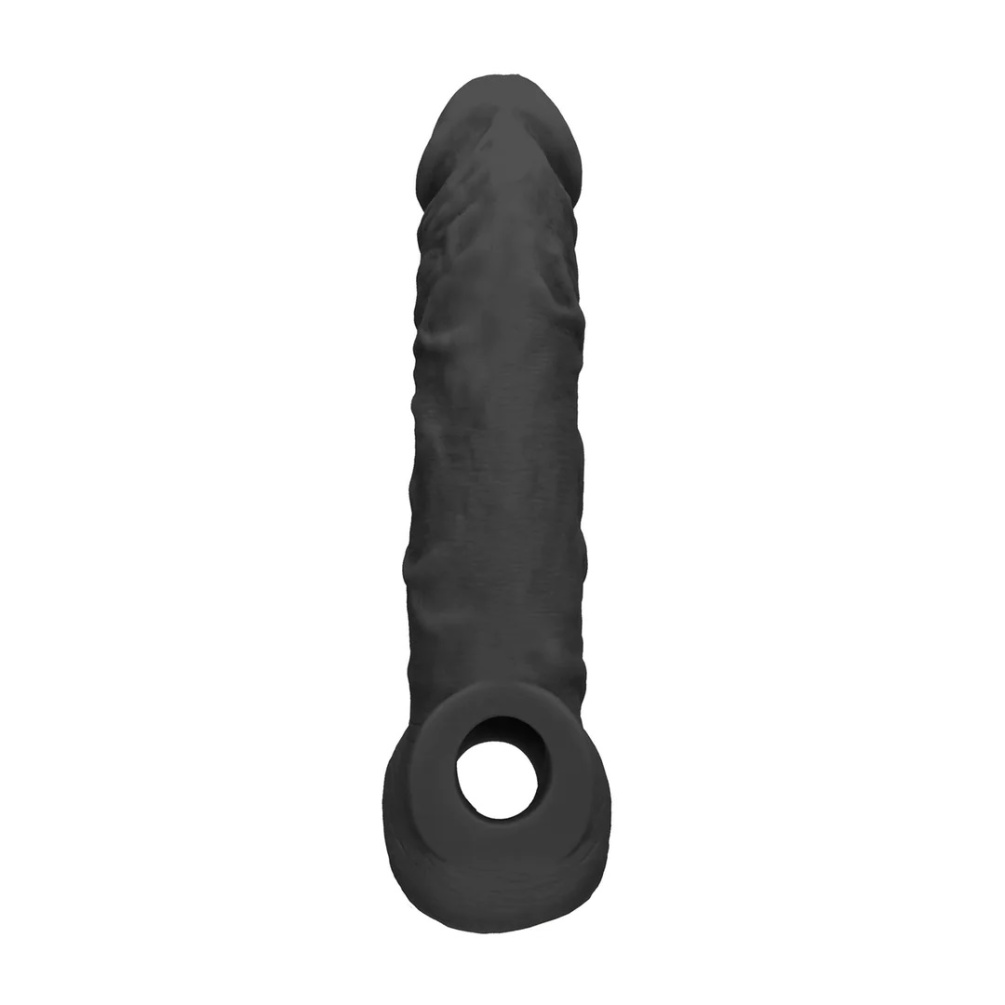 Be the bigger, better deal. The super-lifelike shapes, textu... RealRock - Penis Sleeve 8" - Black photo-4