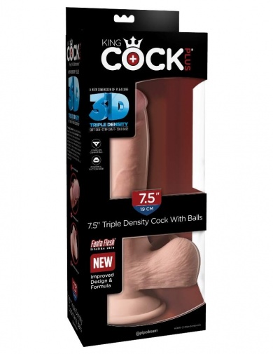 King Cock - Triple Density w Balls 7.5" - Flesh photo