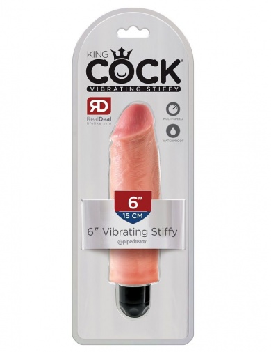 King Cock - 手持震动仿真假阳具 6'' - 肉色 照片