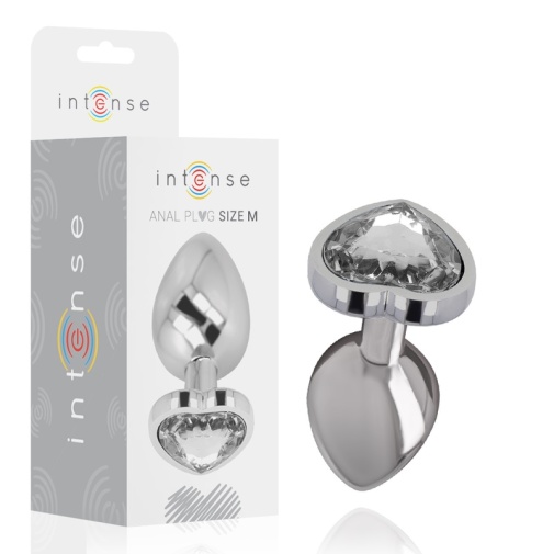 Intense - Metal Heart Gem Plug M - Clear photo