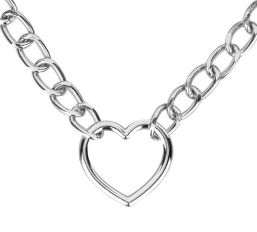 Bedroom Fantasies - Heart Collar w Leash - Black photo