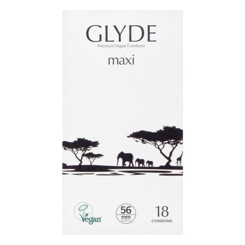 Glyde Vegan - Maxi Condoms 56mm 18's Pack photo