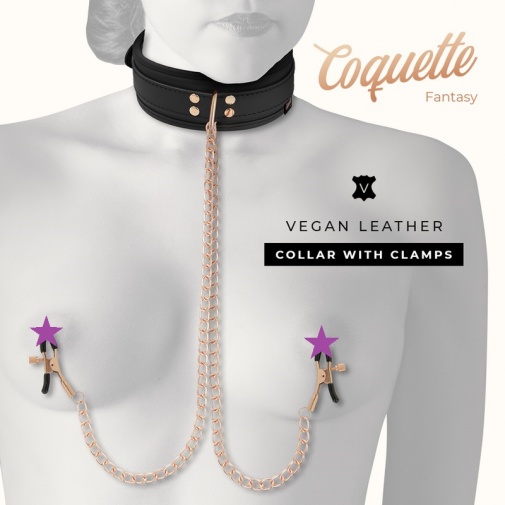 Coquette - Chic Desire 頸圈連乳頭夾 - 黑色 照片