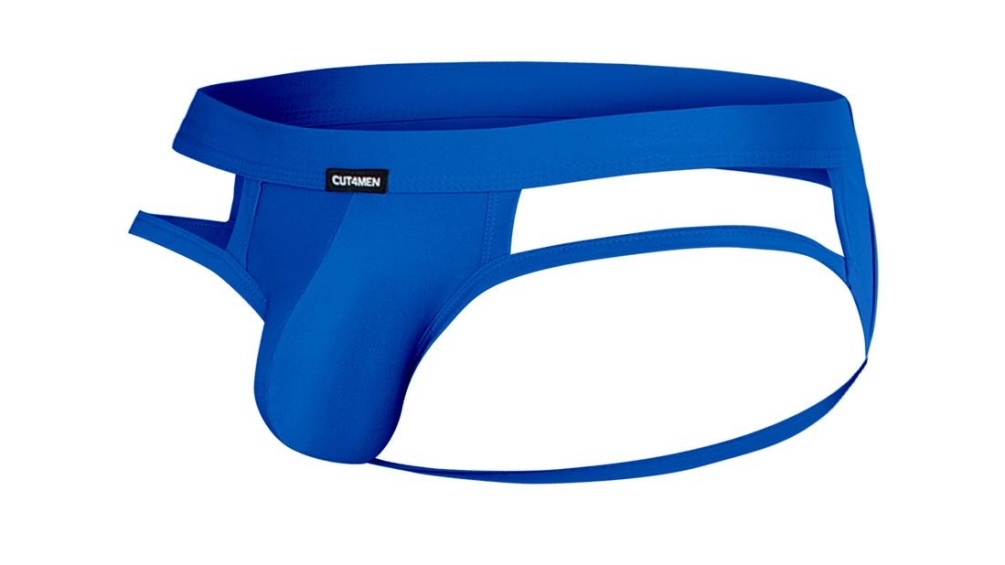 An unconventional garment, with two thin bands that come out... Cut4men - Web Jockstrap - Blue - L photo-4