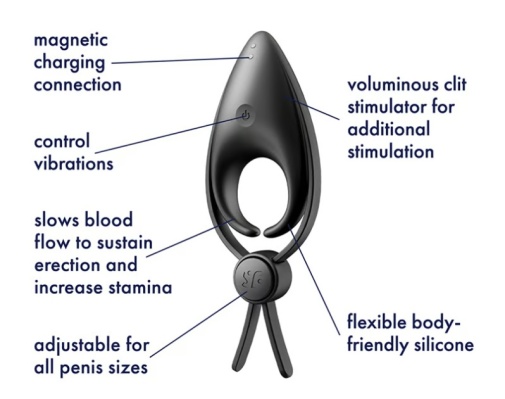Satisfyer - 狙击手阴茎震动环 - 黑色 照片