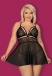 Obsessive - 838-BAB-1 Babydoll & Thong - Black - XXL photo-3
