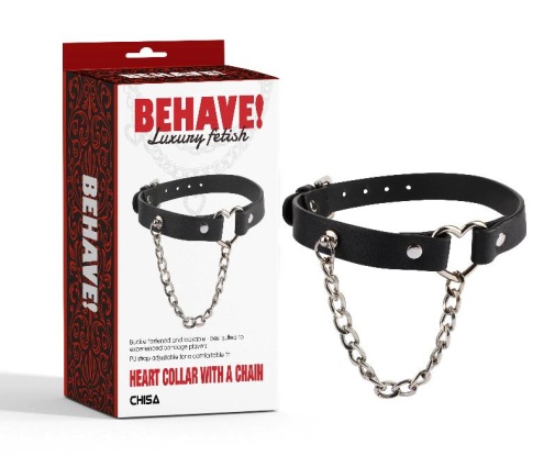 Chisa - Heart Collar w Chain - Black photo