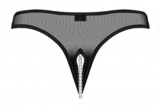 Underneath - Jade Crotchless Thong - Black - L/XL photo