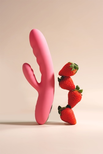 SVAKOM - Avery Thrusting Rabbit Vibrator - Strawberry Pink photo