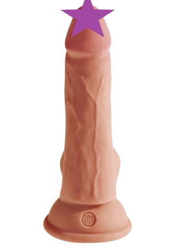 King Cock - 三倍密度仿真阳具连阴囊 6.5" - 焦糖色 照片