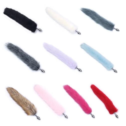 MT - Anal Plug S-size with Artificial Wool Tail - Red Rose photo
