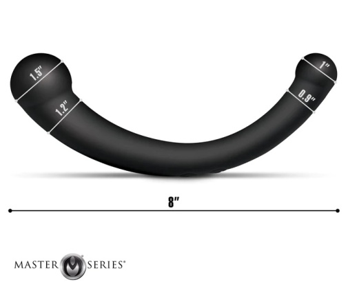 Master Series - Vibra-Crescent Double Dildo - Black photo