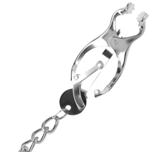 Darkness - Nifty Nipple Clamps w Chain - Silver photo