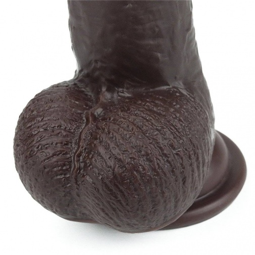 Lovetoy - 9'' Sliding Skin Dual Layer Dong - Brown photo