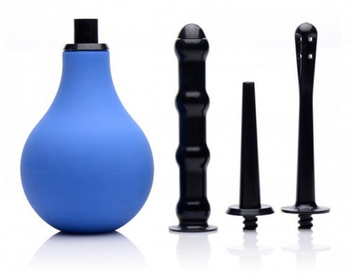 CleanStream - Premium One-Way Valve Anal Douche Set - Blue photo