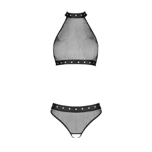 Passion - Moonlight Crotchless Set - Black - L/XL photo