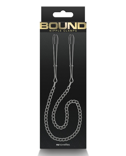 NS Novelties - Bound DC3 Nipple Chain Clamps - Gunmetal photo