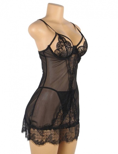 Ohyeah - Soft Sheer Babydoll - Black - M photo
