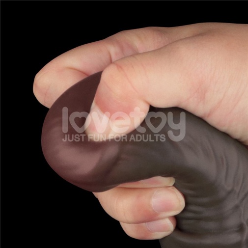 Lovetoy 16" 双层皮肤矽胶制仿真阳具 大码  - 黑色 照片