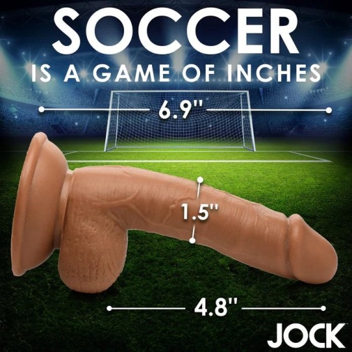 Jock - 足球员Sam 的 7" 仿真阳具配睾丸 - 肉色 照片