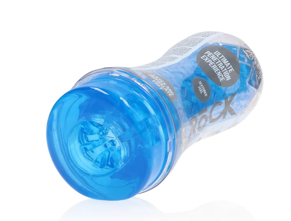 Experience sexual pleasure and let your fantasies go wild! T... RealRock - Easy Rider Textured Cup Masturbator - Blue photo-6