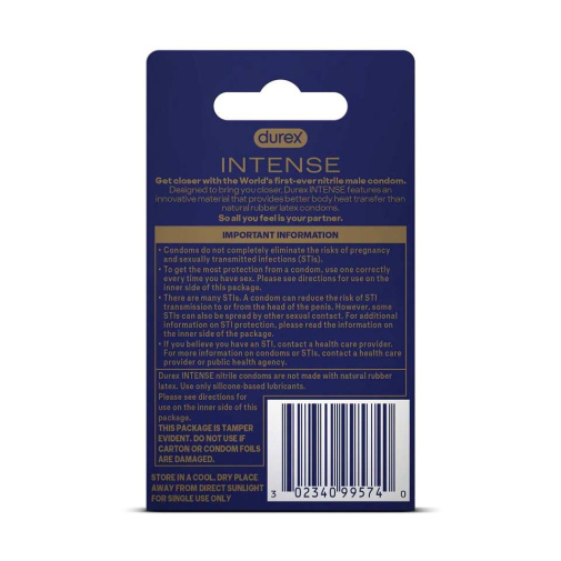Durex - Intense Nitrile Condoms 3's Pack photo
