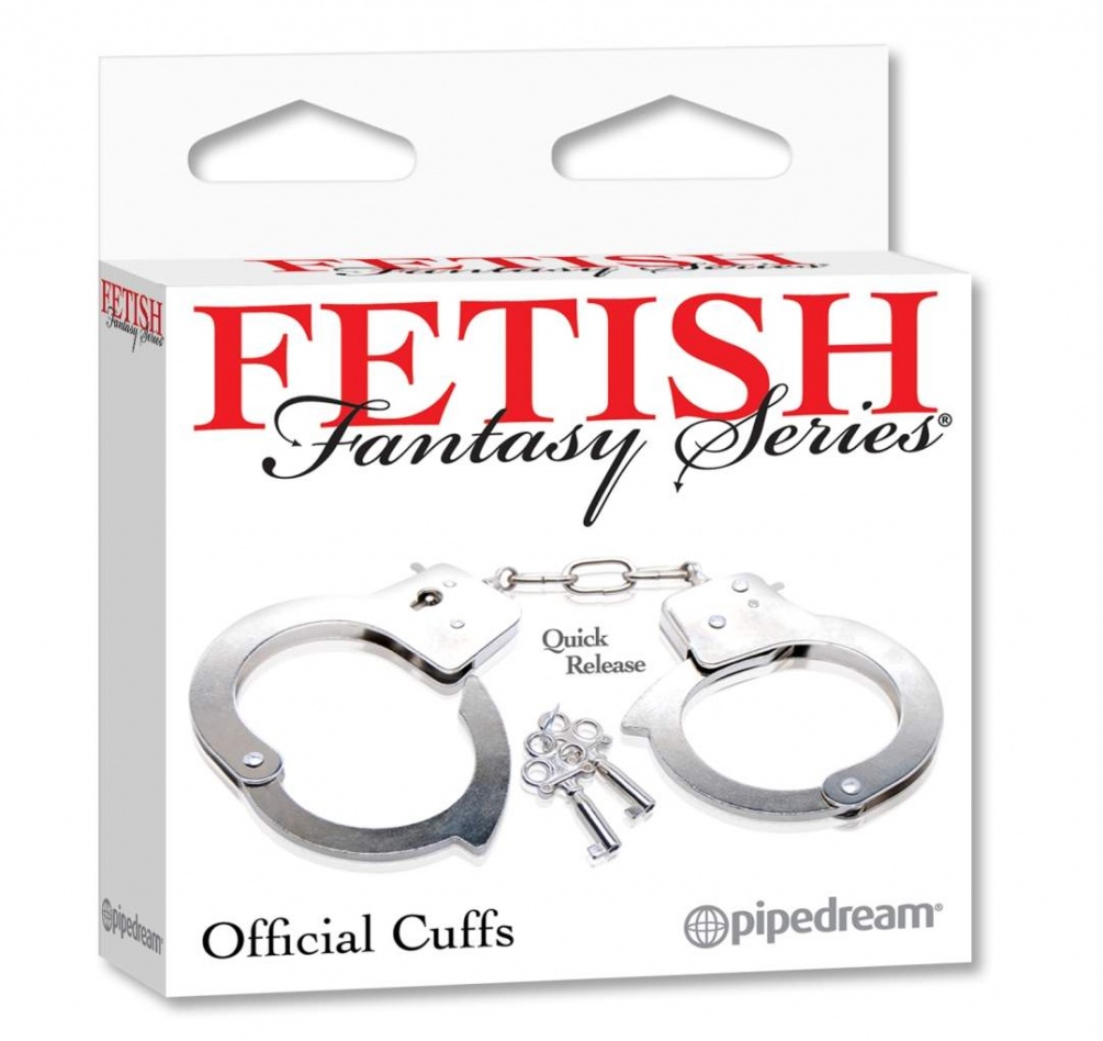 To Lock: Move stop bar to open position. Press cuff down ont... Fetish Fantasy - Official Handcuffs - Silver photo-4