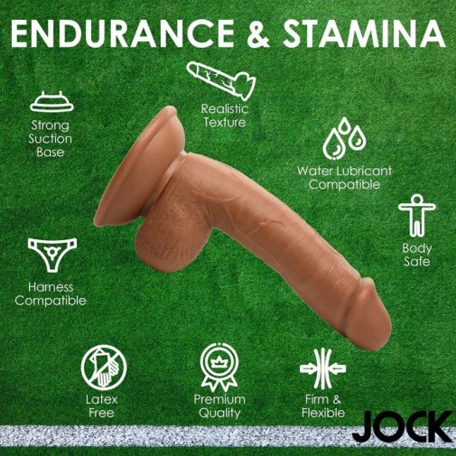 Jock - 足球员Sam 的 7" 仿真阳具配睾丸 - 肉色 照片