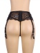 Ohyeah - Lace High Waist Garter Thong - Black - XL photo-6