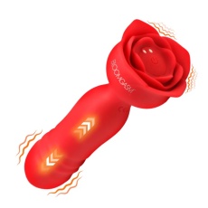 Bloomgasm - Rose Delight Thrusting Vibrator - Red photo