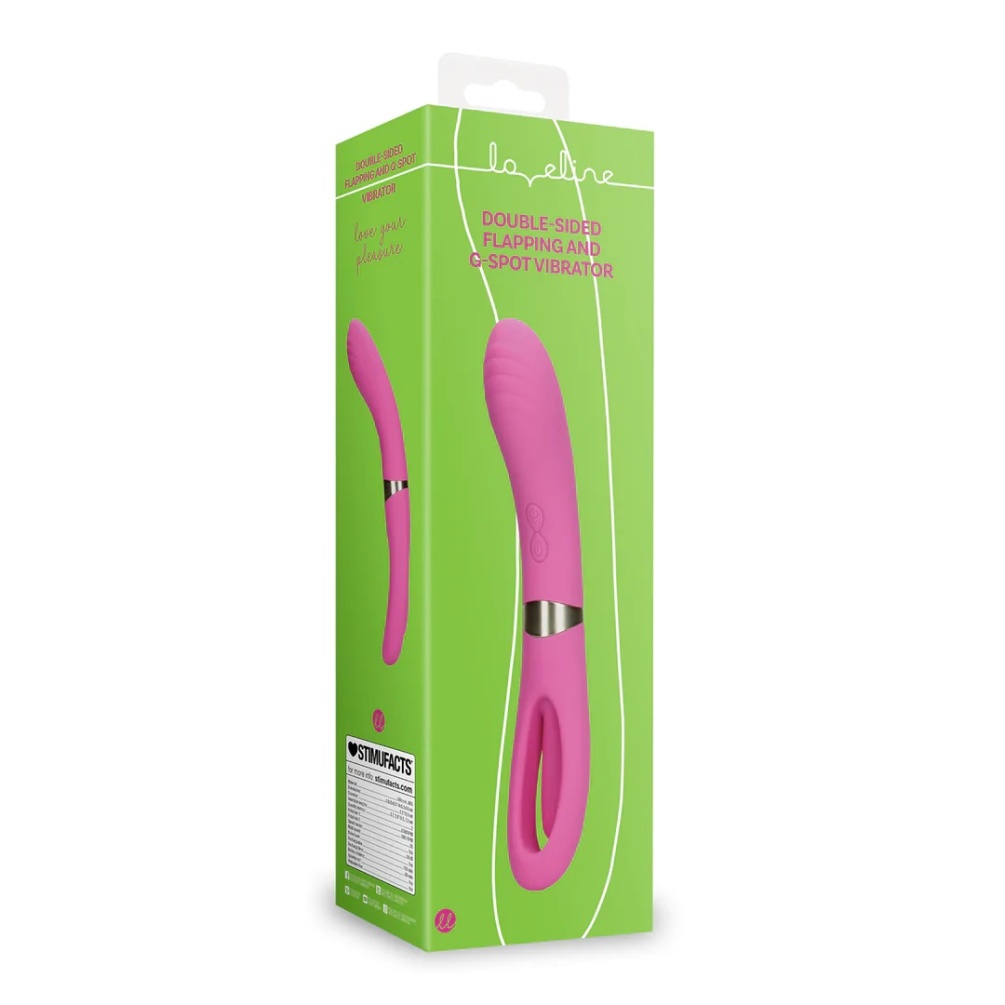 This Double-Sided Flapping and G-spot Vibrator is designed f... Loveline - Double Sided Flapping Vibrator - Pink photo-8