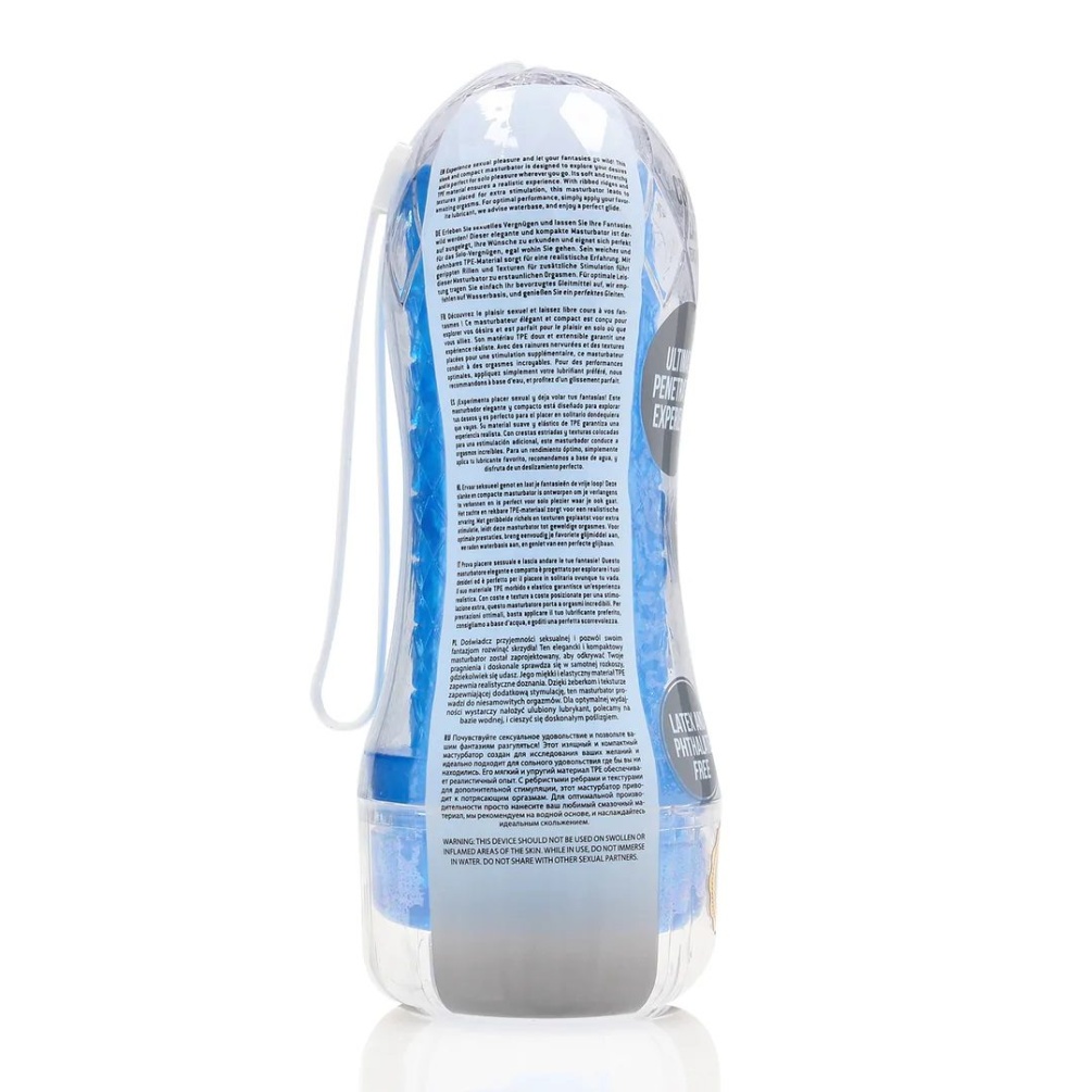 Experience sexual pleasure and let your fantasies go wild! T... RealRock - Easy Rider Textured Cup Masturbator - Blue photo-9