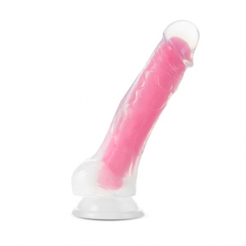 Neo Elite - Glow in the Dark Paradise Dildo 19cm - Neon Pink photo