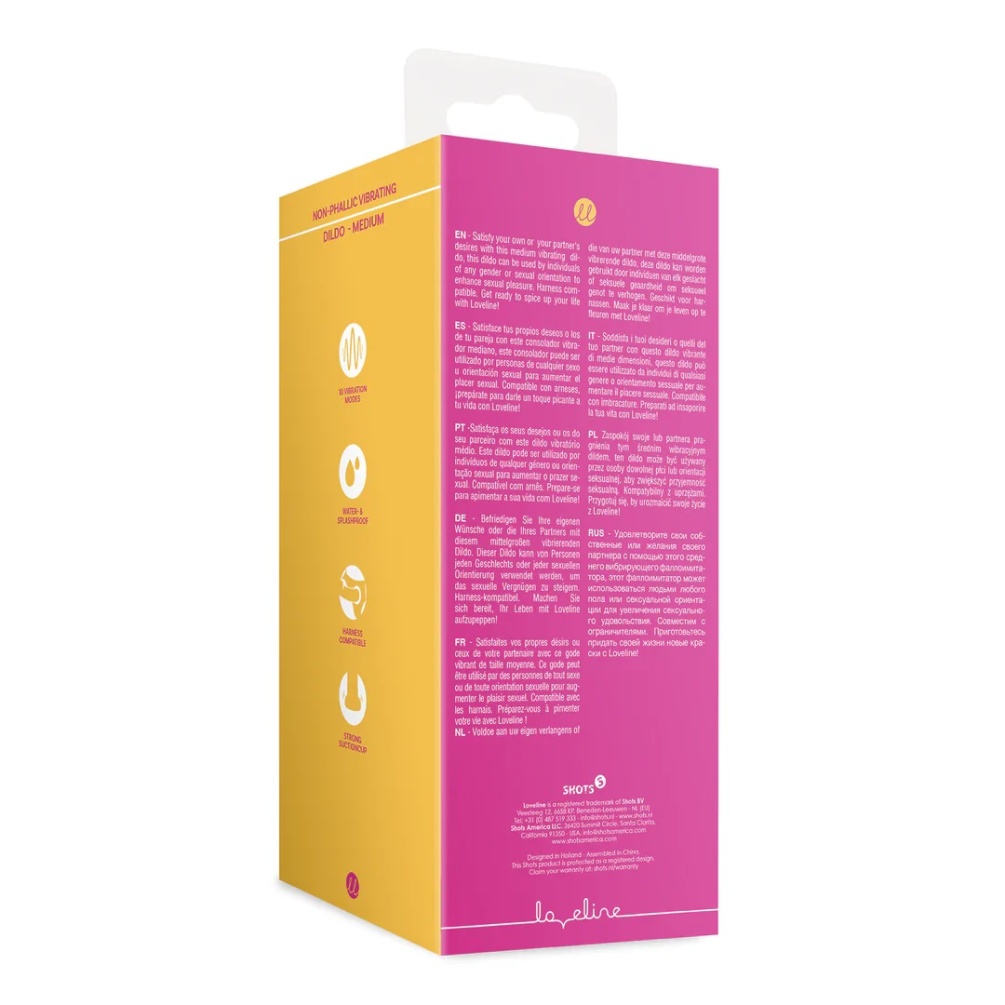 Satisfy your own or your partner's desires with this med... Loveline - Non-Phallic Vibro Dildo M - Powerful Pink photo-9