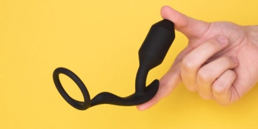 B-Vibe - Snug Plug & Tug Ring - Black photo