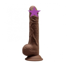 Silexpan - 9.5" Dual Destiny Premium Silicone Dildo - Brown photo