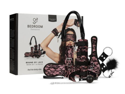 Bedroom Fantasies - Bound by Lace SM Set 9pcs - Pink photo