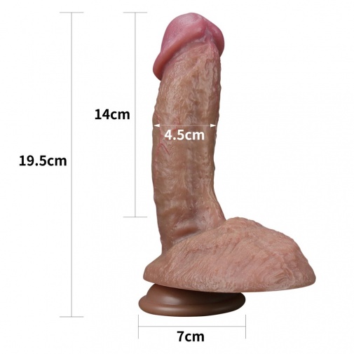 Lovetoy - 7.5'' 双层白金矽胶仿真阳具 照片