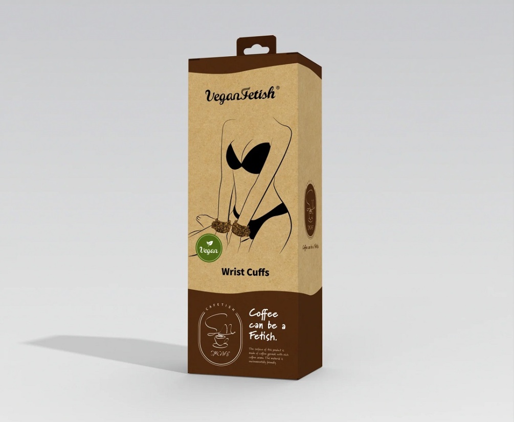 Coffee Can be a Fetish. Crafted from cork and coffee grounds... Vegan Fetish - Cafe Hand Cuffs - Brown photo-6