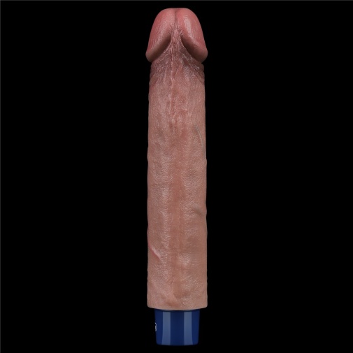 Lovetoy - 9" 超柔軟仿真震動假陽具 - 啡色 照片