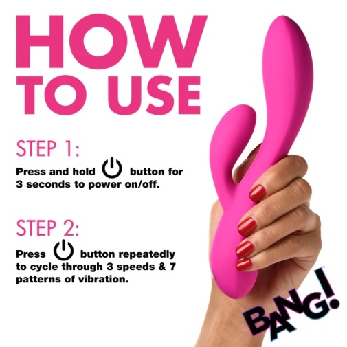 Bang! - 10X Flexible Rabbit Vibrator - Pink photo