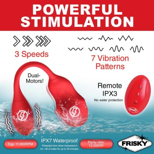 Frisky - Double Love Connection Panty Vibe - Red photo