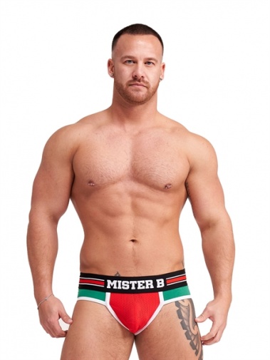 Mister B - Urban Lisbon Jock Brief  露股内裤 - 红色/绿色 - 中码 照片