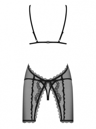 Obsessive - Millagro Chemise & Thong - Black - S/M photo