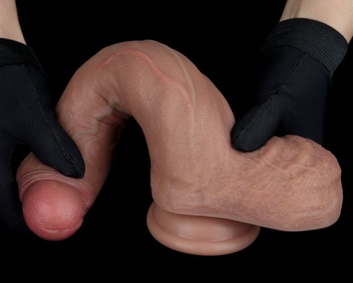 Lovetoy - 8.5" 雙層構造仿真陽具 - 啡色 照片