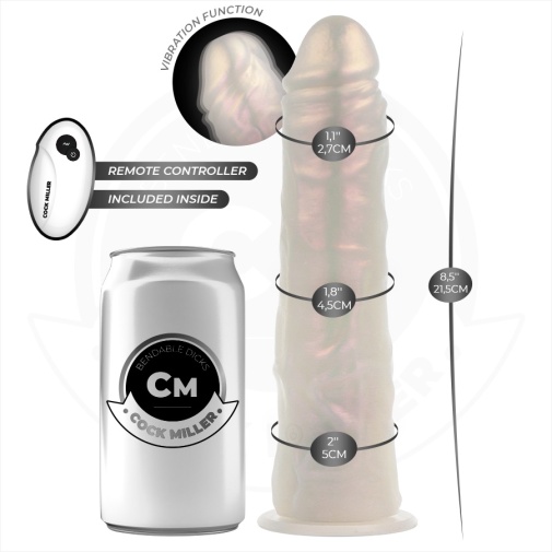 Cock Miller - 21.5cm 可遥控 发光震动假阳具 - 珍珠色 照片