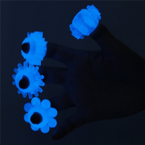 Lovetoy - Lumino Play Ring Set 4 pcs - Blue photo