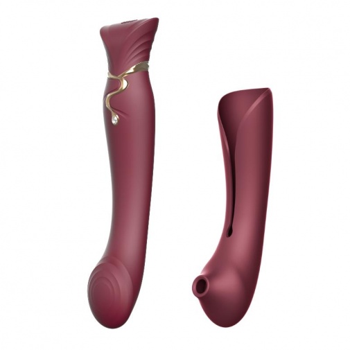 Zalo - Queen APP Heating Vibro Set - Wine Red photo